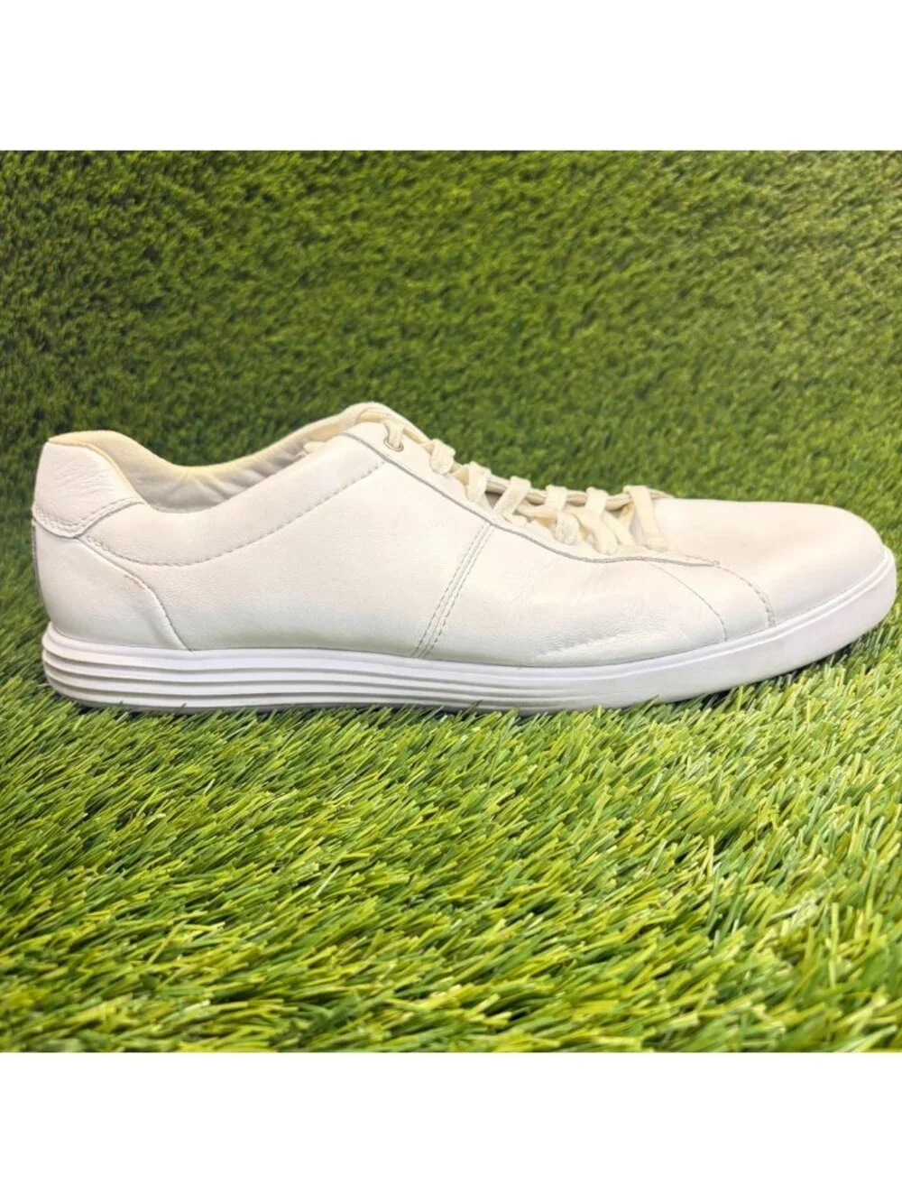 Cole Haan Grand Reagan Mens Size 13 White Casual Classic Leather Oxford Shoes